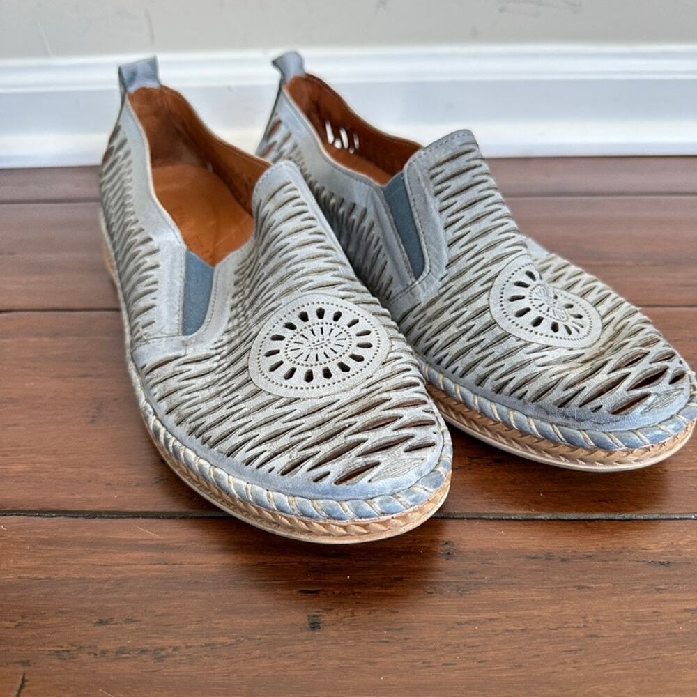 Spring Step Womens Sz 40 EU 9.5 US Newday Slip-On Shoe Leather Flats Blue - Picture 3 of 13